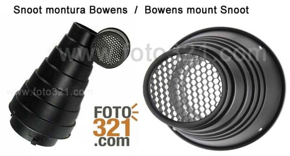 Snoot para flash montura Bowens